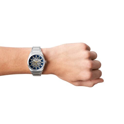 Fossil Men's Everett Automatic Stainless Steel Three-Hand Watch, Color: Silver (Model: ME3220) - Image 3