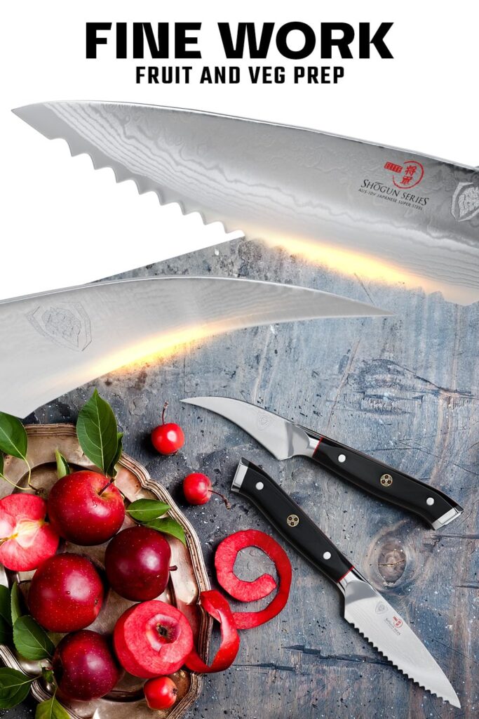 Dalstrong Paring Knife Set-Shogun Series 3pc-Damascus Japanese Super Steel Knife-3.5" Paring,3" Bird's Beak,3.5" Serrated-Razor Sharp Kitchen Set-w/Sheaths - Image 8