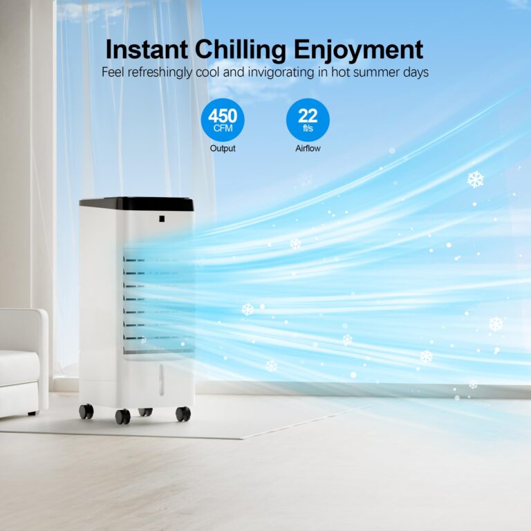 Uthfy Portable Air Conditioners, 3 In 1 Swamp Cooler with 6 Ice Packs, Evaporative Air Cooler with 120°Oscillation, 12H Timer, 3 Speeds, 4 Modes, Remote, Cooling Fan for Bedroom, Living Room, Office - Image 7