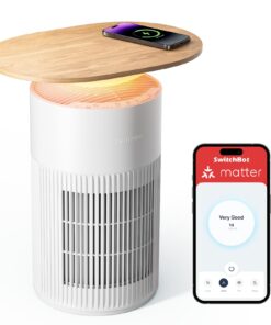 SwitchBot 4 in 1 Air Purifiers Table with Matter, Up to 3620 ft², H13 HEPA Pet Filter, Wireless Charging, Washable Pre-filter, 10 RGB Colors, Supports HomeKit, Alexa, Google Home, Home Assistant, etc