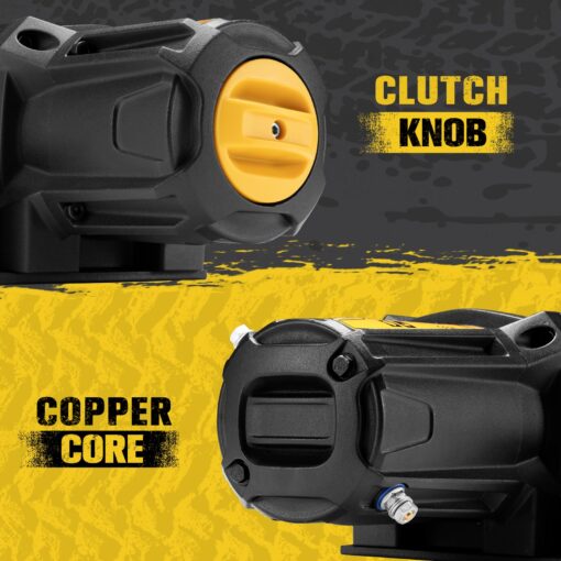 BUNKER INDUST 6000lb Electric Winch 12V Waterproof with Synthetic Rope Hawse Fairlead Kit for Offroad UTV ATV,Recovery Winch with Both Wireless Handheld Remote and Corded Control - Image 6