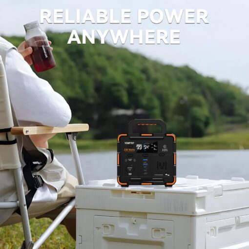 YEWPINY EM300 Portable Power Station, 300W Solar Generator, 259Wh LiFePO4 Battery, USB-C PD 65W, Pure Sine Wave, Wireless Charging for Camping, Outdoor, Emergency - Image 5