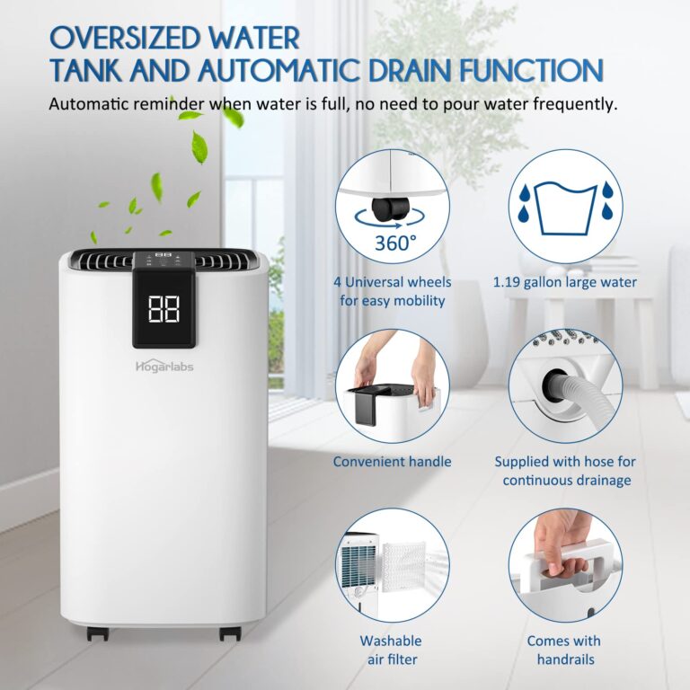 HOGARLABS 16L Dehumidifiers for Home Damp, Intelligent Dehumidifier with Continuous Drainage, 24hr Timer Auto-off, Laundry Drying Dehumidifier Ideal for Home, Bedroom, Bathroom, Basement - Image 3