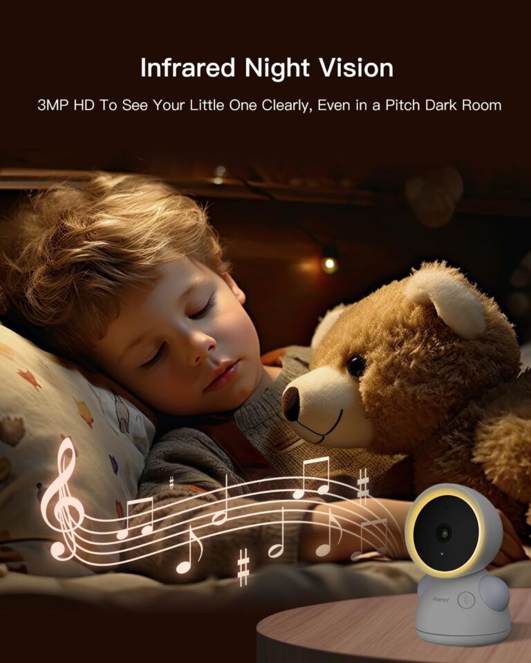 ARENTI Split-Screen Baby Monitor, 5" HD Video Baby Monitor with 4 Cameras and Audio, 720P Color Display,Night Vision, 4X Zoom,Temp& Humidity Sensor(4 Camera) - Image 2