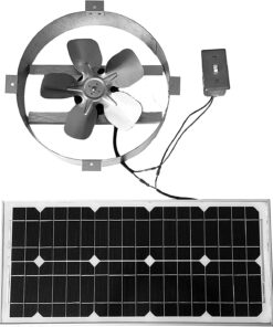 Amtrak Solar Powerful 50-Watt Solar Roof, Attic,Gable Ventilation Exhaust Fan it Quietly Cools Your House, Garage, RV or Boat Waterproof, Plug & Play (with on/off Switch Plug & Play) (50, watts)