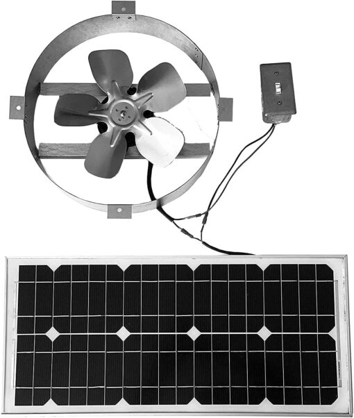 Amtrak Solar Powerful 50-Watt Solar Roof, Attic,Gable Ventilation Exhaust Fan it Quietly Cools Your House, Garage, RV or Boat Waterproof, Plug & Play (with on/off Switch Plug & Play) (50, watts)