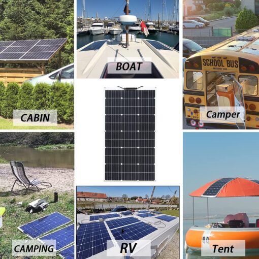 XINPUGUANG Solar Panel 12V 200W System Kit 100W Flexible Solar Panel Monocrystalline Battery Charger with Extension Cable 20A Charge Controller Power for RV Boat Cabin Car Trailer(200W-1) - Image 3