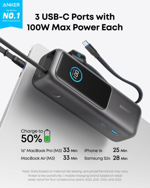 Anker Laptop Power Bank Laptop Charger (Black) - Image 7