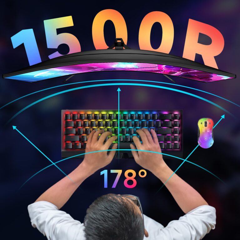 memzuoix 27-inch 2K Curved Gaming Computer Monitor | 144Hz/165Hz, 1ms(MPRT), 1500R | FreeSync, 100% sRGB, Built-in Speakers, VESA, Eye Care HDR HDMI Display (Black) - Image 9