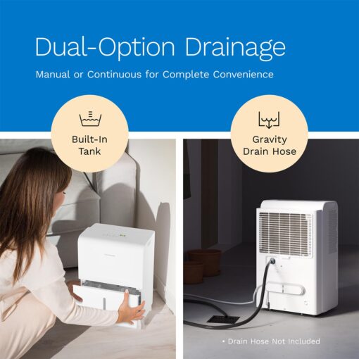 hOmeLabs 1,500 Sq. Ft. WiFi-Enabled Dehumidifier, Small to Medium Size Rooms - Home, Bedroom, Bathroom - Powerful Moisture Removal - 22 Pint (Previously 30 Pint) HME031001N - Image 7