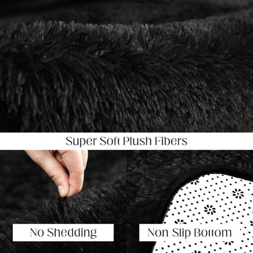 Puremy Black Area Rug - 9x12, Soft Plush for Living Room, Bedroom & Nursery, Non-Slip Indoor Carpet for Study, Kids Room Decor - Image 8