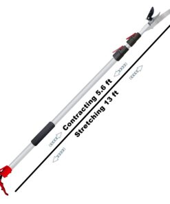 Mesoga 5.6-13 Foot Extendable Tree Pruner, Cut and Hold Pruning Trimmer, Long Reach Pole Saw, Telescoping Fruit Picker, Branches Bypass Lopper