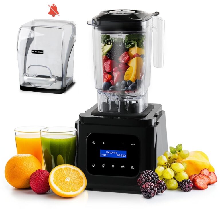 Countertop Commericial Blender, 1700W Motor, 61oz, Self-Cleaning, Noise Reduction, High-Speed, Quiet Performance Blender for Smoothies, Soups, Shakes, and Commercial Use