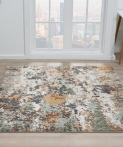 Keen Home Design Area Rugs - 10ft Round Non-Shedding, Abstract Rugs for Kitchen, Living Room, Bedroom, Dining Room, Entryway - Size: 10' Square, Multi