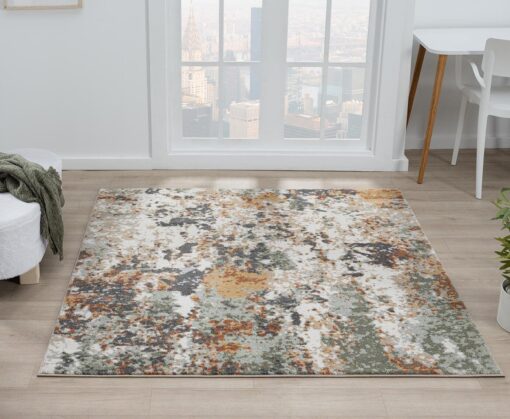 Keen Home Design Area Rugs - 10ft Round Non-Shedding, Abstract Rugs for Kitchen, Living Room, Bedroom, Dining Room, Entryway - Size: 10' Square, Multi