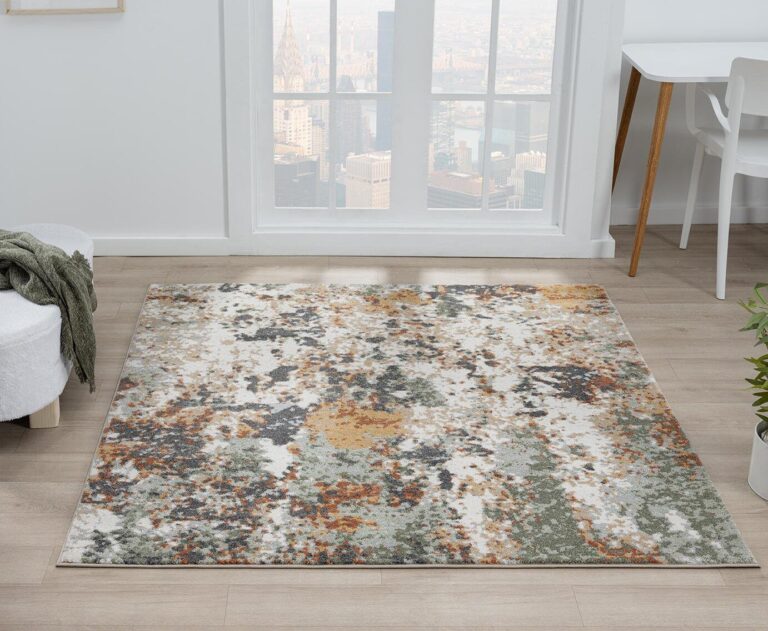 Keen Home Design Area Rugs - 10ft Round Non-Shedding, Abstract Rugs for Kitchen, Living Room, Bedroom, Dining Room, Entryway - Size: 10' Square, Multi