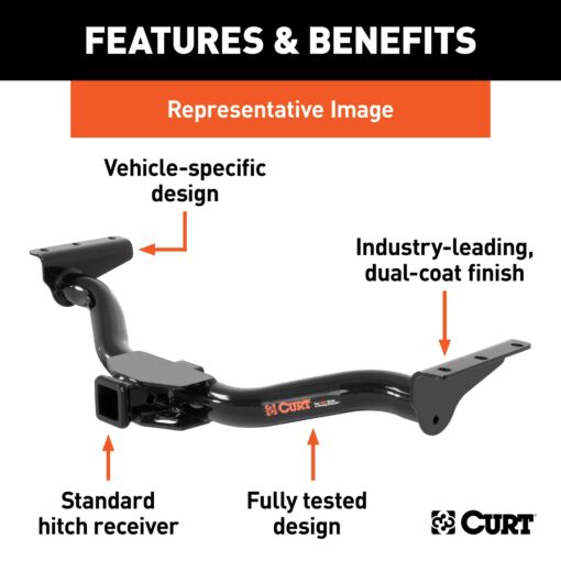 CURT 13438 Class 3 Trailer Hitch, 2-Inch Receiver, Fits Select Ford Explorer, Lincoln Aviator, Black - Image 7