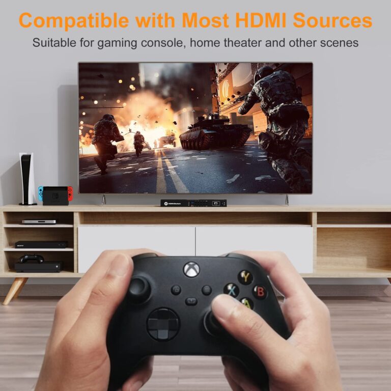 TESmart 8×1 HDMI Switch 8 in 1 Out 4K @ 60Hz HDCP with 19-inch Rack-Ears | RS-232 / LAN Control | IR Remote Control and Auto Switch | Auto Scan Time Interval - Black - Image 5