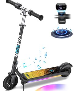 Gyroor H30 Max Electric Scooter for Kids Ages 8-12, 150W Powerful Motor, Bluetooth Music, Dual Brake System, Adjustable Height and Speed, Best Gifts for Kids, H30Max-8QY