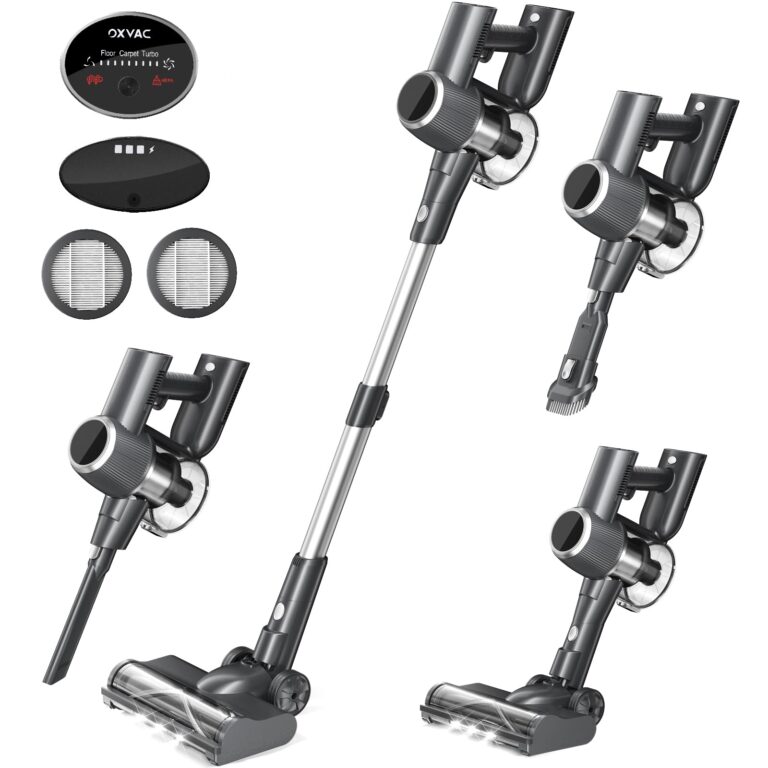 Cordless Vacuum Cleaner, 500W 45KPA 60 Mins Self-Standing Vacuum Cleaners for Home, Anti-tangle Stick Vacuum with Dual LED Screen, Rechargeable Cordless Vacuum for Pet Hair/Carpet/Floor (Deep Gray) - Image 2