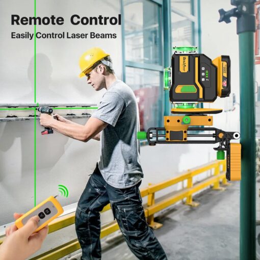 Laser Level 360 Self Leveling,DEGLASERS 4x360 Green Laser Level with 12V Rechargeable Battery(40 Hrs),Remote Control, Magnetic Rotating Stand,Hard Carry Case for Construction - Image 5