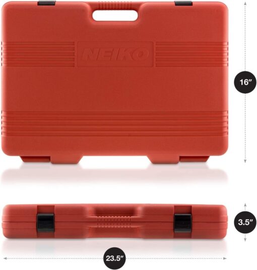 NEIKO 02448A 1/2" Drive Master Impact Socket Set, 65 Piece, Standard SAE (3/8"-1-1/4") & Metric (10-24 mm) Sizes, Deep & Shallow Kit, Includes Adapters & Ratchet Handle - Image 3
