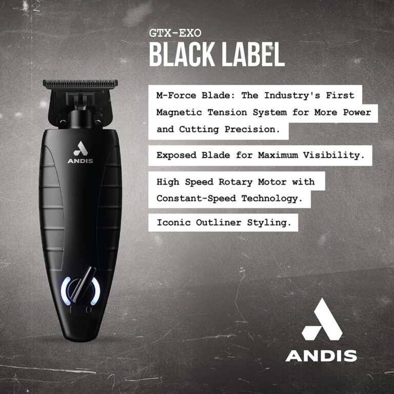 Andis GTX-EXO Black Label Special Edition, Professional Lithium-ion Electric Beard & Hair Trimmer, M-Force Technology, Cordless, Included Charging Stand, Black - Image 6