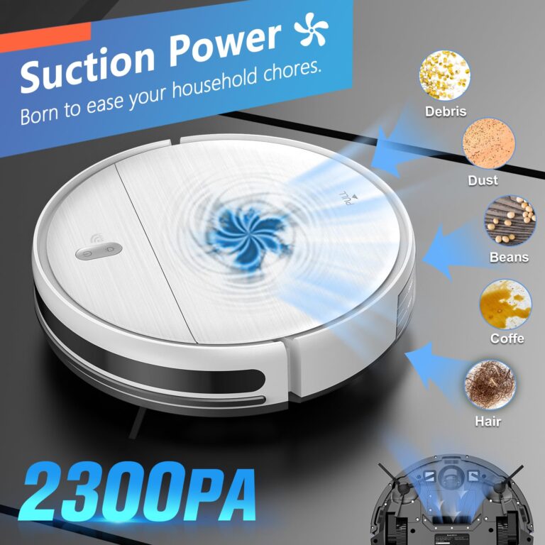 Robot Vacuum and Mop, 2 in 1 Robotic Vacuum Cleaner with Schedule, App/Voice, Slim Mopping Vacuum Robot with Watertank and Dustbin, Self-Charging, Easy of Use, Ideal for Hard Floor, Pet Hair, Carpet - Image 5