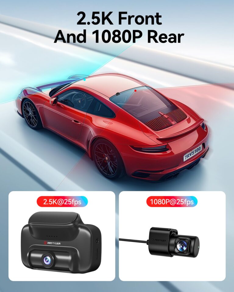 REDTIGER 4G LTE Dash Cam Front and Rear,Remote Live Stream, 30-Day Cloud Storage, 2.5K + 1080P, Emergency Alert, GPS, Built-in SIM (AT&T), Parking Monitor, 32GB Card & Hardwire Kit Included (VS10) - Image 4