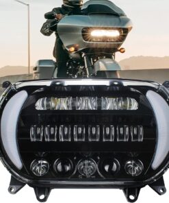 Atubeix Headlight LED Road Glide Motorcycle, Daytime Running Side Lights for 2015 2016 2017 2018 2019 2020 2021 2022 2023 Headlamp Replacement accessories(Black)