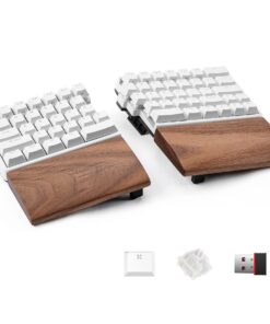 NocFree Wireless Ergonomic Split Mechanical Keyboard with Wrist Rest- Linear, RGB, Hot-Swappable, Compact 60% Layout, Foam Palm Rest, Programmable for Mac & Windows, PBT Keycaps