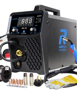 Redbo 110/220V Dual Voltage 160Amp Powerful MIG Welder,Gas MIG/Gasless Flux Core MIG/Stick/Lift TIG/Spool Gun 5 in 1 Multiprocess Welding Machine, MIG Welder with LED Digital Display Weld Aluminum