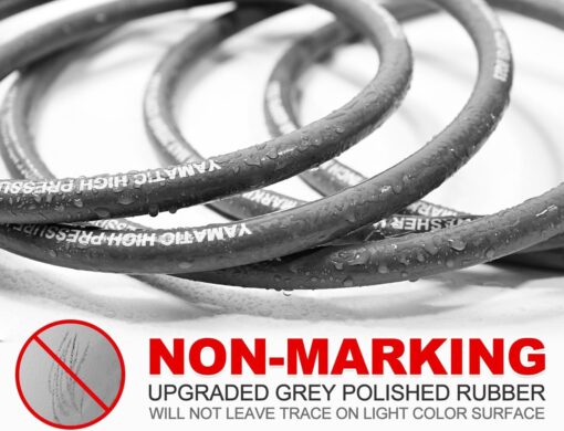 YAMATIC Non Marking 3/8" Pressure Washer Hose 125FT 4200 PSI, Kink Resistant Swivel 3/8" Quick Connect, Rubber Steel Braided Wear Resistant Industry Grade for Hot/Cold Water Gas Power Washer - Image 6