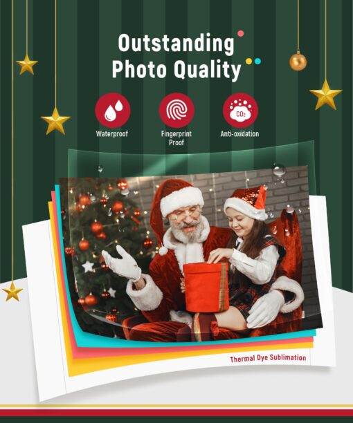 Liene 4x6'' Instant Photo Printer (Battery Edition) Bundle, 60-sheet, 2 Ink-Cartridge, Wireless Photo Printer for iPhone, Smartphone, Android, Computer, Dye Sublimation, Photo Printer for Travel, Home - Image 3