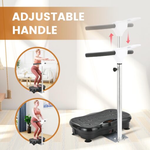 EILISON FIRMHOLD Handle Vibration Plate Exercise Machine for Lymphatic Drainage- Full Body Workout Vibration Platform for Weight Loss, 350lbs Vibration Plate for Beginners & Recovery (Handle Black) - Image 7