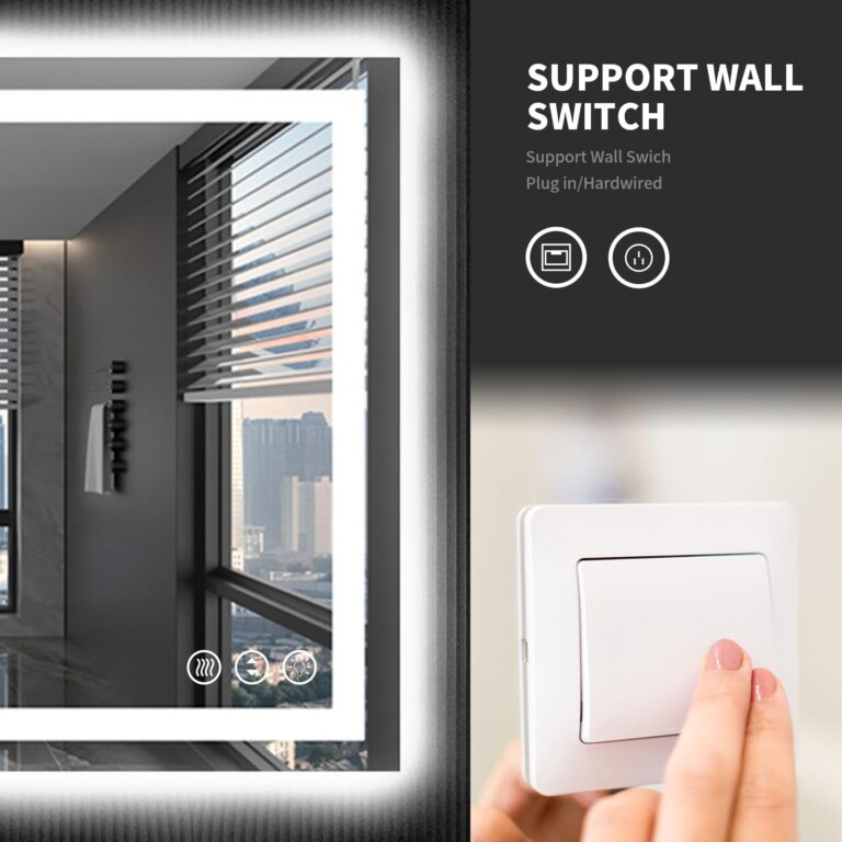 LOAAO 40X32 LED Bathroom Mirror with Lights, Anti-Fog, Dimmable, Backlit + Front Lit, Lighted Bathroom Vanity Mirror for Wall, Memory Function, Waterproof, Tempered Glass - Image 4