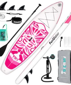 FunWater Inflatable 10'6×33"×6" Ultra-Light SUP for All Skill Levels Everything Included with Stand Up Paddle Board, Adj Paddle, Pump, ISUP Travel Backpack, Leash, Waterproof Bag
