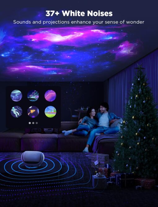 Govee Star Projector, Star Light with 8 Replaceable Discs, 38 Scene Modes, Bluetooth Speaker and 21 White Noises, Relaxing Light for Bedroom, Ceiling - Image 3