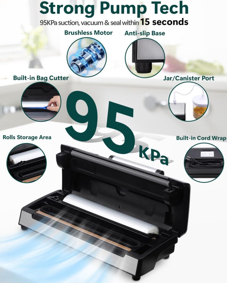 Kursinna Sous Vide Machine with Vacuum Sealer Machine Pack, 1000W Sous Vide Cooker and 90kPa Powerful 8 in 1 Food Sealer for Food Preserve - Image 2
