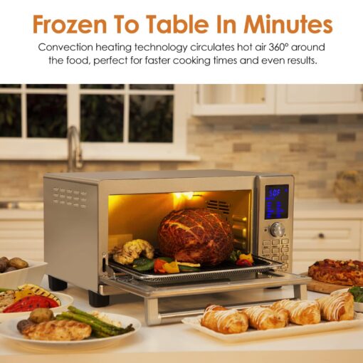 Nuwave Bravo XL Air Fryer Toaster Smart Oven, 12-in-1 Countertop Grill/Griddle Combo, 30-Qt XL Capacity, 50F-500F adjustable in precise 5F increments, Integrated Smart Thermometer, Linear T Technology - Image 9