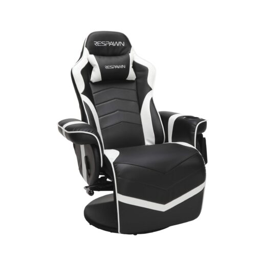 RESPAWN 900 Racing Style Gaming Recliner, Reclining Gaming Chair, in White RSP 900 WHT