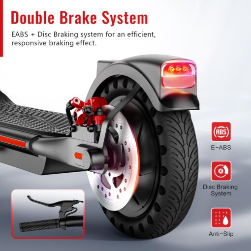 SISIGAD Electric Scooter Adults,8.5" Tires/10 Tires,Peak 500W Motor,Top Speed 19/22Mph,Long Range,Folding E-Scooter with Dual Suspension and Braking System,Smart Control - Image 4