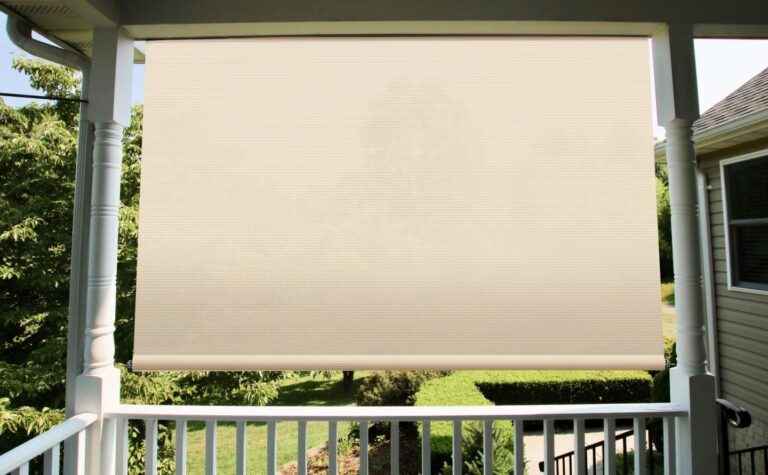 Patio Paradise Shades Roll Up Outdoor 7'Wx13'H Roller Shade Exterior Patio Blinds for Outside Porch Deck Balcony Pergola Carport, Beige - Image 4