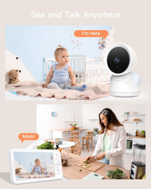ARENTI 3MP Baby Monitor with 2 Cameras, 5-inch Split Screen Display, WiFi 6 Smartphone App, Night Vision, Cry Detection, Temp & Humidity Sensor, 2-Way Audio (D3 Set) - Image 4