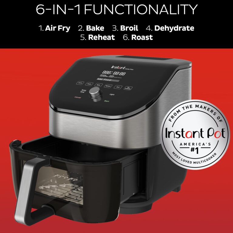 Instant Vortex Plus 6QT Air Fryer with Odor Erase Technology, 6-in-1 Functions that Crisps, Roasts, Broils, Dehydrates, Bakes & Reheats, 100+In-App Recipes, from the Makers of Instant Pot,1700W,Black - Image 7