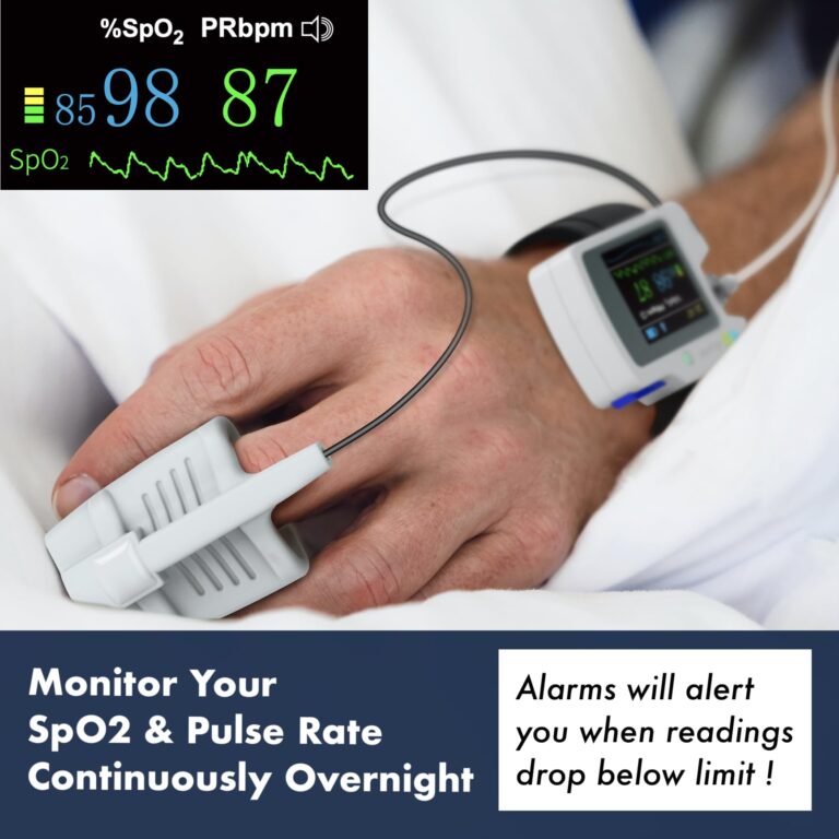 EMAY SleepO2 Pro - Wrist Pulse Oximeter with SpO2 & Flow Tracking Overnight | Wrist Sleep Oxygen Monitor for Blood Oxygen Levels & Flow Recording Continuously | Gets Overnight Report with ODI & AHI Data | Comes with PC Software - Image 8
