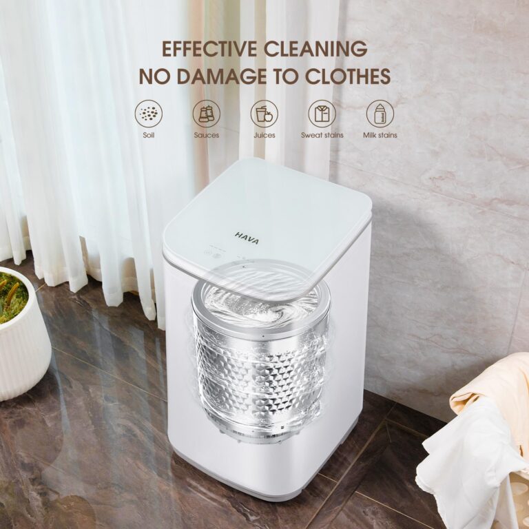 HAVA Portable Washing Machine, Small Washer 0.8 Cu. Ft. Capacity, Fully Automatic with 8 Wash Cycles, Touch Button & LED Display, Space Saving for Apartments, Dorms, and RVs - Image 4