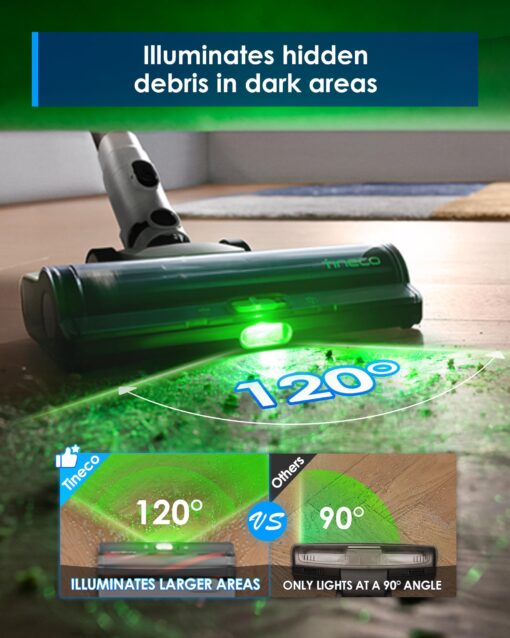 Tineco Pure ONE A50S Cordless Stick Vacuum Cleaner, 185W Suction,1L Larger Dustbin, 3DSense Power Brush, PureCyclone Tech, Up to 70Min Runtime, Easily Tackles Large Debris - Image 5
