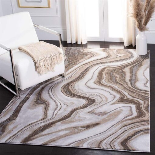SAFAVIEH Craft Collection Area Rug - 9' x 12', Gold & Grey, Modern Abstract Design, Non-Shedding & Easy Care, Ideal for High Traffic Areas in Living Room, Bedroom (CFT819D) - Image 2