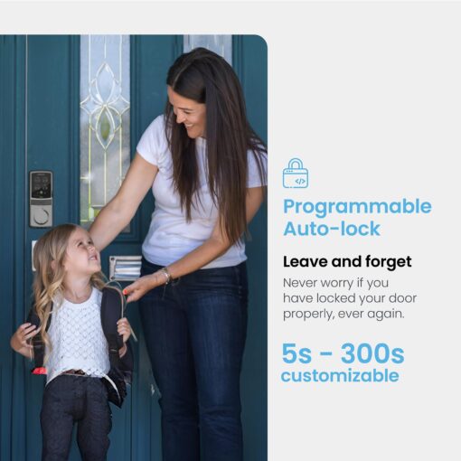 Lockly Secure Pro Bluetooth Smart Door Lock, Keyless Entry with PIN Genie® Digital Keypad, 3D Biometric Fingerprint Sensor Front Door Lock Deadbolt, Voice Control & Auto Lock - Deadbolt Edition - Image 5